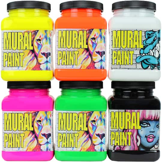 Chroma Mural Paint 16oz. Neon Colors Set